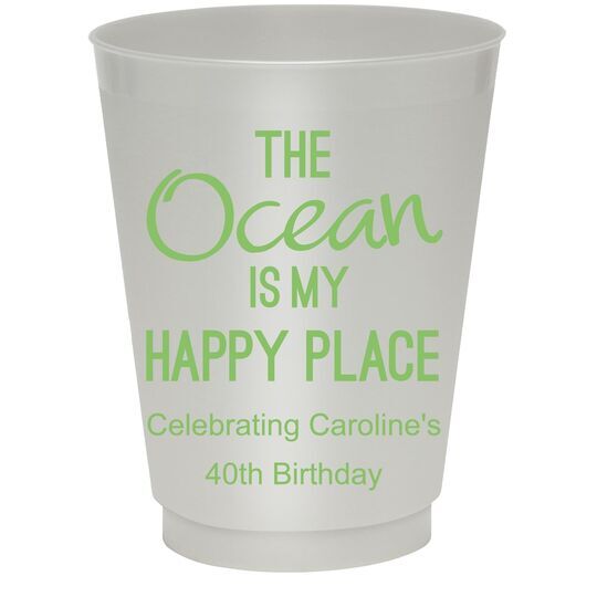 The Ocean is My Happy Place Colored Shatterproof Cups